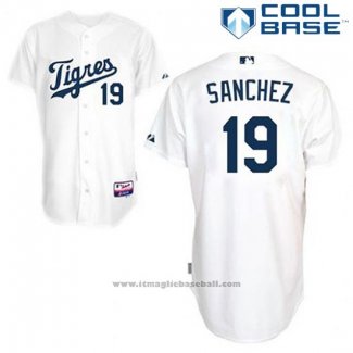 Maglia Baseball Uomo Detroit Tigers Anibal Sanchez 19 Bianco Los Tigres Cool Base