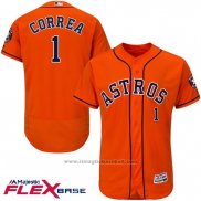 Maglia Baseball Uomo Houston Astros Carlos Correa Autentico Collection Flex Base Arancione
