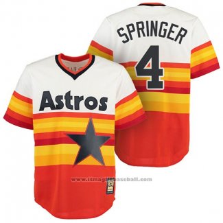 Maglia Baseball Uomo Houston Astros George Springer Arancione Cooperstown