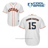 Maglia Baseball Uomo Houston Astros Jason Castro 15 Bianco Home Cool Base