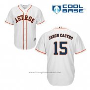 Maglia Baseball Uomo Houston Astros Jason Castro 15 Bianco Home Cool Base