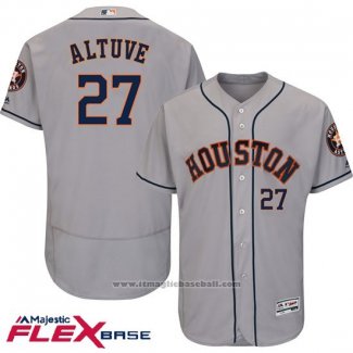 Maglia Baseball Uomo Houston Astros Jose Altuve Grigio Flex Base