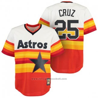 Maglia Baseball Uomo Houston Astros Jose Cruz Jr Arancione Cooperstown
