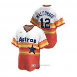 Maglia Baseball Uomo Houston Astros Martin Maldonado Cooperstown Collection Home Bianco Arancione