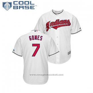 Maglia Baseball Uomo Indians Yan Gomes Cool Base Home Bianco