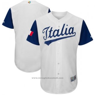 Maglia Baseball Uomo Italia Clasico Mundial de Baseball 2017 Personalizzate Bianco