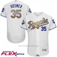 Maglia Baseball Uomo Kansas City Royals Eric Hosmer World Series Campeones Or Bianco Flex Base