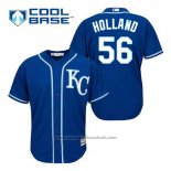 Maglia Baseball Uomo Kansas City Royals Greg Holland 56 Blu Alternato Cool Base