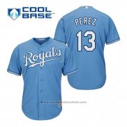 Maglia Baseball Uomo Kansas City Royals Salvador Perez 13 Powder Blu Alternato Cool Base