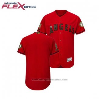 Maglia Baseball Uomo Los Angeles Angels 2018 Memorial Day Flex Base Scarlet