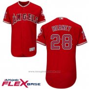 Maglia Baseball Uomo Los Angeles Angels 28 Andrew Heaney Scarlet Flex Base