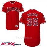 Maglia Baseball Uomo Los Angeles Angels 36 Jerojo Weaver Scarlet Flex Base