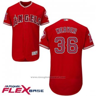 Maglia Baseball Uomo Los Angeles Angels 36 Jerojo Weaver Scarlet Flex Base