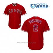 Maglia Baseball Uomo Los Angeles Angels Erick Aybar 2 Rosso Alternato Cool Base