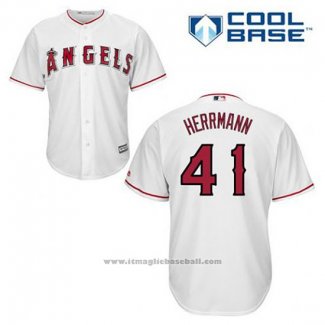 Maglia Baseball Uomo Los Angeles Angels Frank Herrmann 41 Bianco Home Cool Base