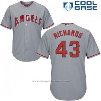 Maglia Baseball Uomo Los Angeles Angels Grigio Garrett Richards Cool Base