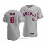 Maglia Baseball Uomo Los Angeles Angels Kean Wong Autentico Road Grigio