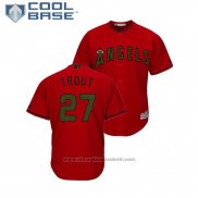 Maglia Baseball Uomo Los Angeles Angels Mike Trout 2018 Memorial Day Cool Base Rosso