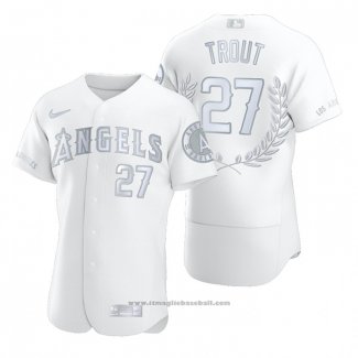 Maglia Baseball Uomo Los Angeles Angels Mike Trout Award Collection AL MVP Bianco