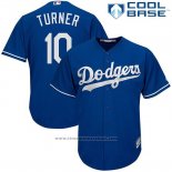Maglia Baseball Uomo Los Angeles Dodgers 10 Justin Turner Cool Base Blu