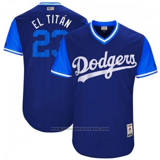 Maglia Baseball Uomo Los Angeles Dodgers 2017 Little League World Series Adrian Gonzalez Blu