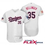Maglia Baseball Uomo Los Angeles Dodgers 2017 Stelle e Strisce Cody Bellinger Bianco Flex Base
