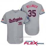 Maglia Baseball Uomo Los Angeles Dodgers 2017 Stelle e Strisce Cody Bellinger Grigio Flex Base