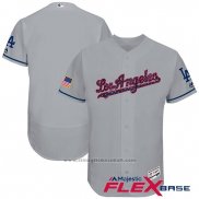 Maglia Baseball Uomo Los Angeles Dodgers 2017 Stelle e Strisce Grigio Flex Base