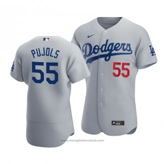 Maglia Baseball Uomo Los Angeles Dodgers Albert Pujols Autentico Alternato Grigio