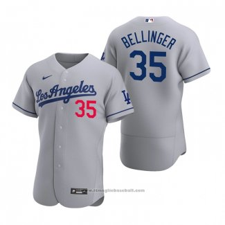 Maglia Baseball Uomo Los Angeles Dodgers Cody Bellinger Autentico 2020 Road Grigio