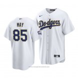 Maglia Baseball Uomo Los Angeles Dodgers Dustin May 2021 Gold Program Replica Bianco
