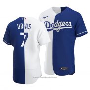 Maglia Baseball Uomo Los Angeles Dodgers Julio Urias Bianco Blu