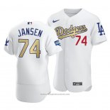 Maglia Baseball Uomo Los Angeles Dodgers Kenley Jansen 2021 Gold Program Patch Autentico Bianco