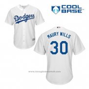Maglia Baseball Uomo Los Angeles Dodgers Maury Wills 30 Bianco Home Cool Base