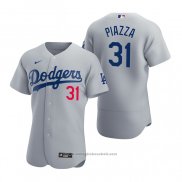 Maglia Baseball Uomo Los Angeles Dodgers Mike Piazza Autentico 2020 Alternato Grigio