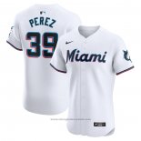 Maglia Baseball Uomo Miami Marlins Eury Perez Home Elite Bianco