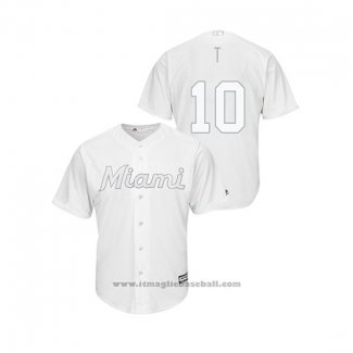 Maglia Baseball Uomo Miami Marlins Jt Riddle 2019 Players Weekend Replica Bianco