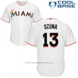 Maglia Baseball Uomo Miami Marlins Marcell Ozuna Bianco Autentico Collection Cool Base