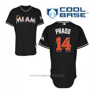 Maglia Baseball Uomo Miami Marlins Martin Prado 14 Nero Alternato Cool Base