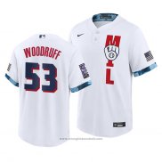 Maglia Baseball Uomo Milwaukee Brewers Brandon Woodruff 2021 All Star Replica Bianco