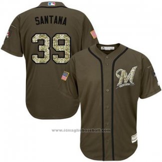 Maglia Baseball Uomo Minnesota Twins 39 Danny Santana Verde Salute To Service