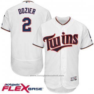 Maglia Baseball Uomo Minnesota Twins Brian Dozier 2 Bianco Flex Base Autentico Collection Giocatore