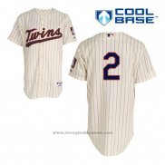 Maglia Baseball Uomo Minnesota Twins Brian Dozier 2 Crema Alternato Cool Base