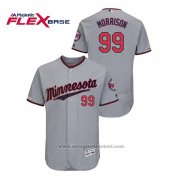 Maglia Baseball Uomo Minnesota Twins Logan Morrison 150 Anniversario Autentico Flex Base Grigio