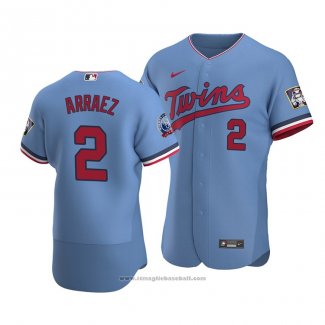 Maglia Baseball Uomo Minnesota Twins Luis Arraez Autentico Alternato Blu2