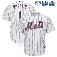 Maglia Baseball Uomo New York Mets 1 Amed Rosario Bianco Cool Base