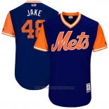 Maglia Baseball Uomo New York Mets 2017 Little League World Series Jacob Degrom Blu