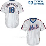 Maglia Baseball Uomo New York Mets Darryl Strawberry Bianco Cooperstown Cool Base