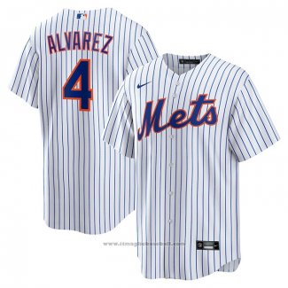 Maglia Baseball Uomo New York Mets Francisco Alvarez Replica Bianco Blu