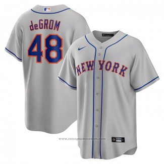 Maglia Baseball Uomo New York Mets Jacob Degrom Road Replica Grigio